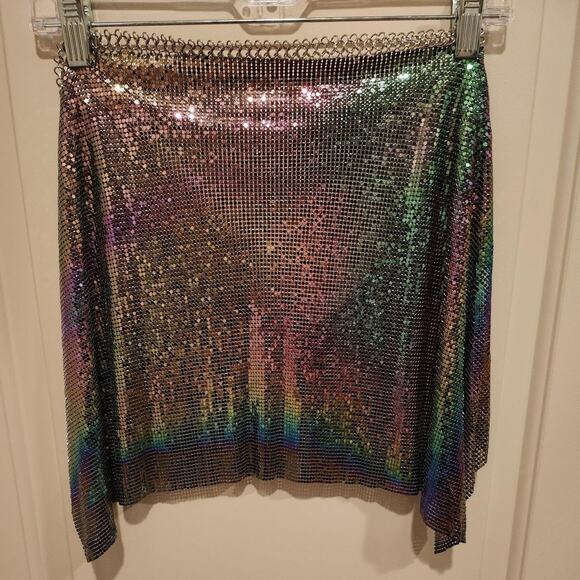 Your Golden Hour Top and Skirt Metallic Rainbow Chain Set - Picture 3 of 9
